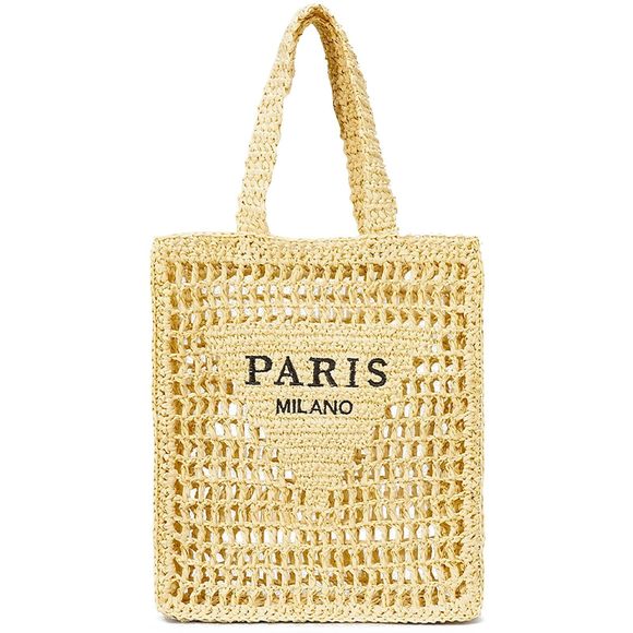 Straw Beach Tote Bag Summer Woven Shoulder Purse Handbag Large :< - Picture 1 of 6
